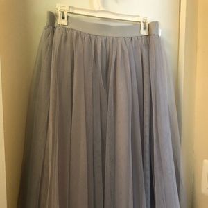 Grey Tulle midi skirt